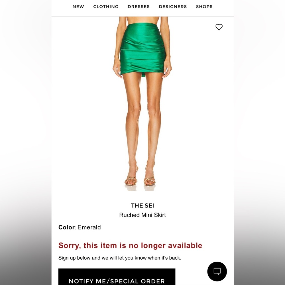 The Sei Ruched Mini Skirt in Emerald, Size 4